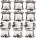 Silver Napkin Rings-12 PCS Heavy Duty Metal Spiral Napkin Rings, Handcrafted by CLEENTABLE