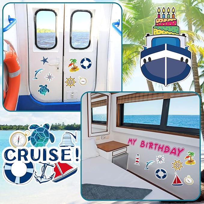 Xuhal 25 Pcs Birthday Cruise Door Magnets Decorations Funny Cruise Ship Door - Image 6