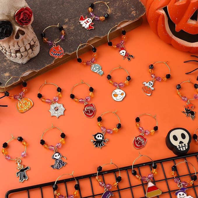 SANNIX 24Pcs Halloween Wine Charms, Wine Charms - Image 2