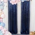 ShinyBeauty Sparkle Backdrop Curtain Navy Blue 2 Panels Set Sequin Photo by ShinyBeauty