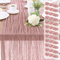 12-Pack Dusty Pink Cheesecloth Table Runners – 10FT Boho Rustic Gauze Fabric by Unknown