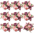 8 Bundles Artificial Peonies Flowers Boho Faux Flowers Arrangements Artificial by Yuxung