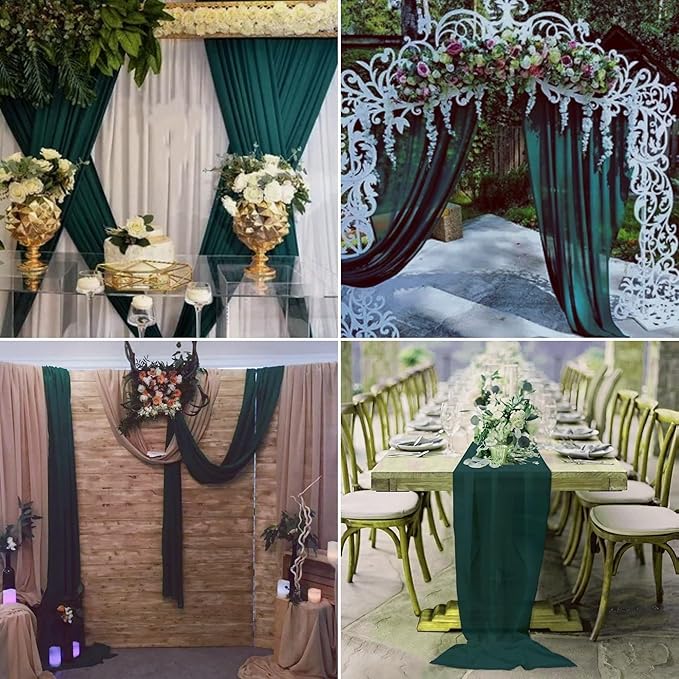 4 Panels Wedding Arch Draping Fabric 28" x 20 Ft Chiffon Wedding Arch Drapes - Image 9