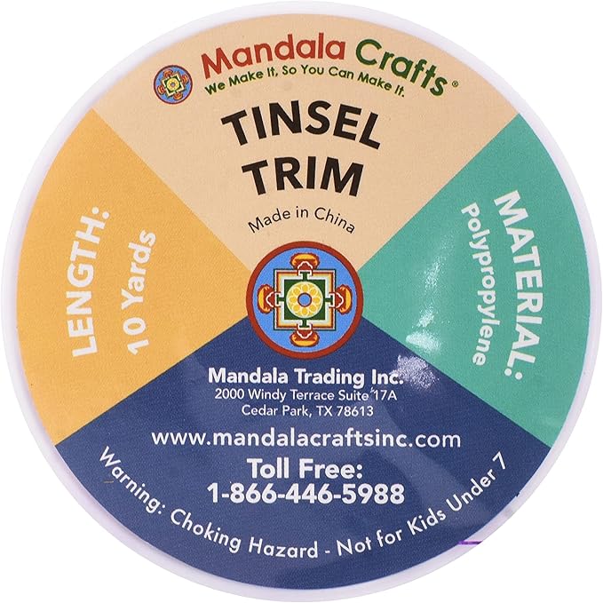 Mandala Crafts Blue Tinsel Garland - Image 4