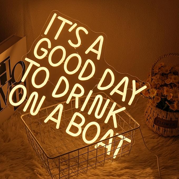 It's A Good Day To Drink On A Boat Neon Sign, Boat Drink Neon light, Bar Art - Image 5