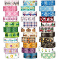 TaoBary 33 Rolls Holiday Plaid Washi Tape, 15 mm Seasonal Washi Tape Set by TaoBary