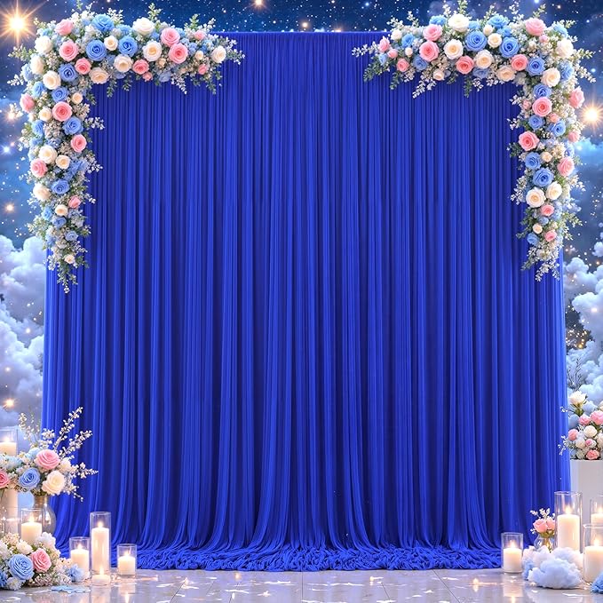 Royal Blue Tulle Backdrop Curtain - Image 6