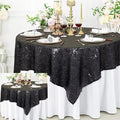 ShinyBeauty 2 Pack 72x72 Inch Black Sequin Tablecloths by ShinyBeauty
