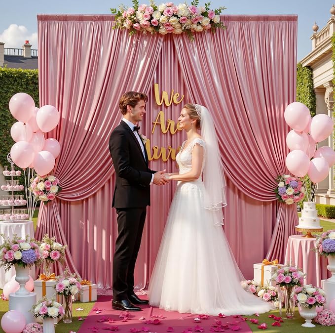 10ftx10ft Rose Gold Sequin Backdrop Curtain - Image 6