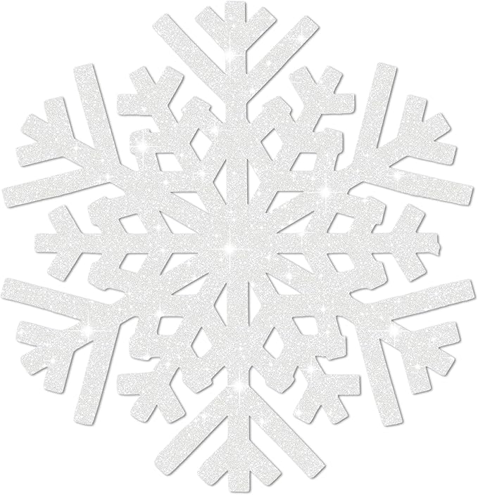 30Pcs Snowflake Paper Placemats Christmas Sliver Glitter Disposable Place Mats by AimFun