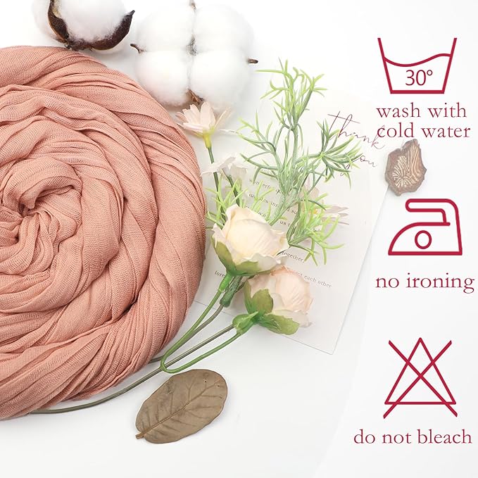 12 Pack Peach Cheesecloth Table Runner 10ft Boho Gauze Fabric Cheese Cloth - Image 5