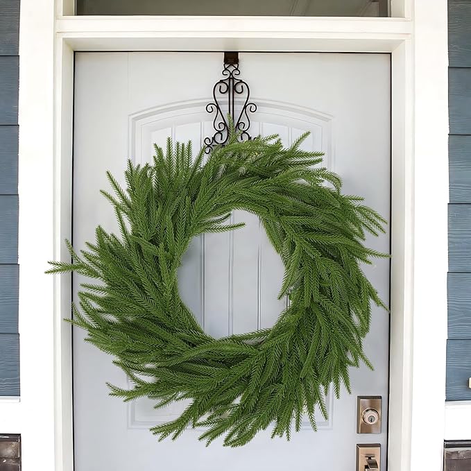 Hananona 2 Pcs 9 Ft Artificial Norfolk Pine Garlands, Real Touch Winter Pine - Image 9