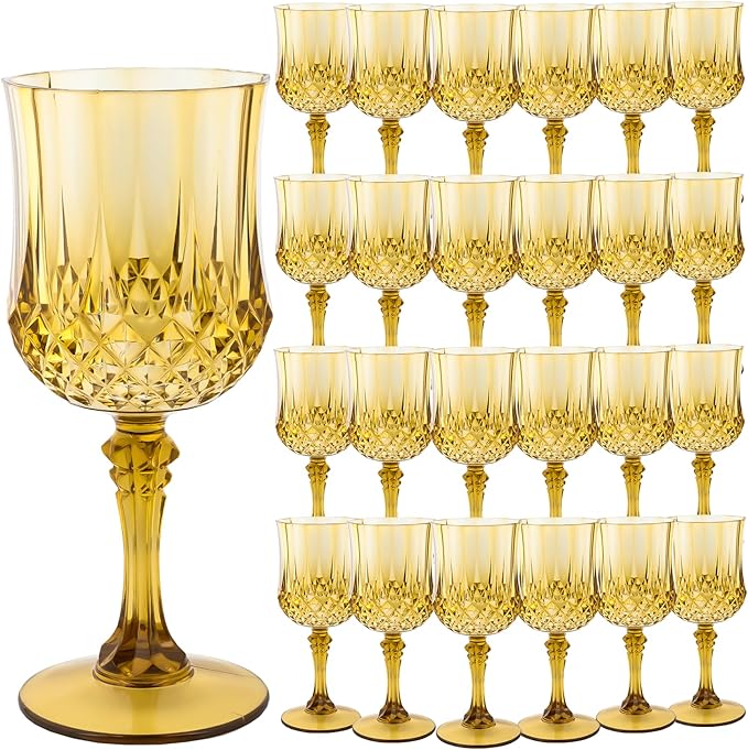 Plastic Wine Glasses，Plastic Goblets Vintage Style Cordial Drinking Glasses by LEYIQUCHAMPAGNEWINEGLASSES