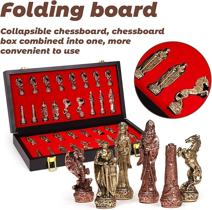 Vintage Figurine Chess Set for Adults and Kids - Image 2