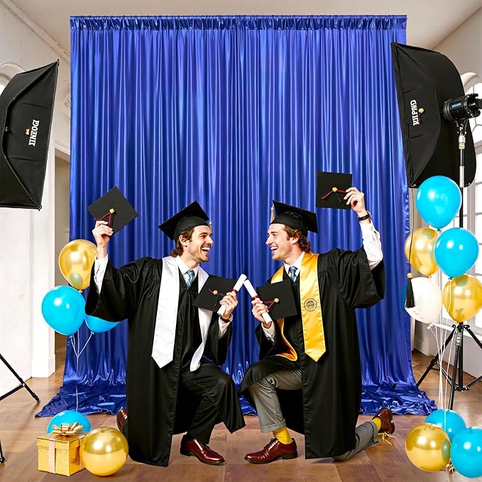 10x10 Wrinkle Free Royal Blue Sequin Backdrop Curtain - Image 8