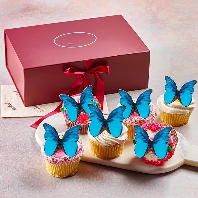 Ephlyn 48Pcs Edible Butterfly Cupcake Toppers 3D Cute Butterfly Cake Picks - Image 7