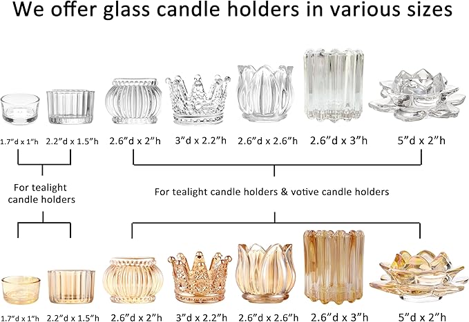 GOLDEAL 6Pcs Gold Glass Votive Candle Holders Tealight Holders Decorative - Image 4