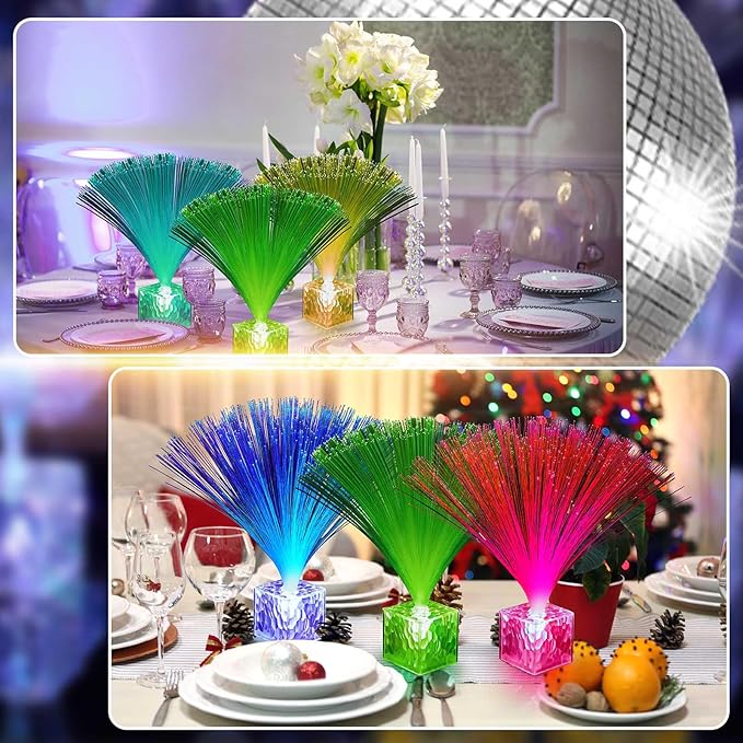 Amylove 8 Pcs Mini Fiber Optic Lamps Bulk Small LED Light up Table Centerpieces - Image 4