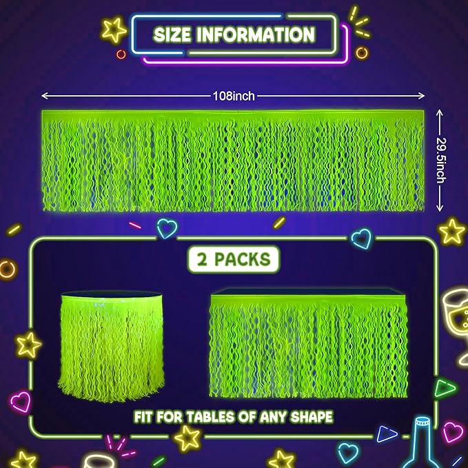 Mega-L Glow in The Dark Party Supplies, 2 Pack Neon Party Decorations - Image 4