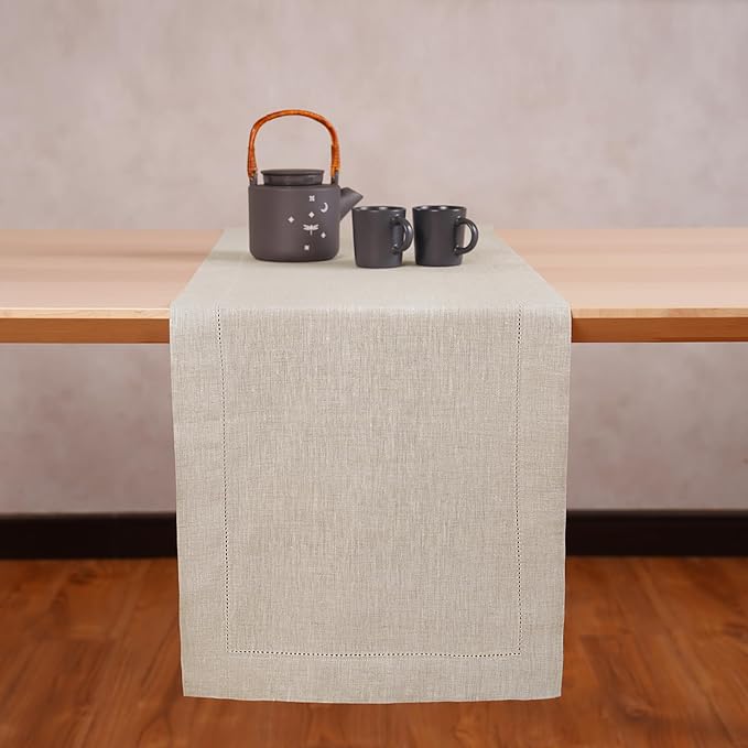 Linen Light Natural Table Runner 90 Inches - Image 3