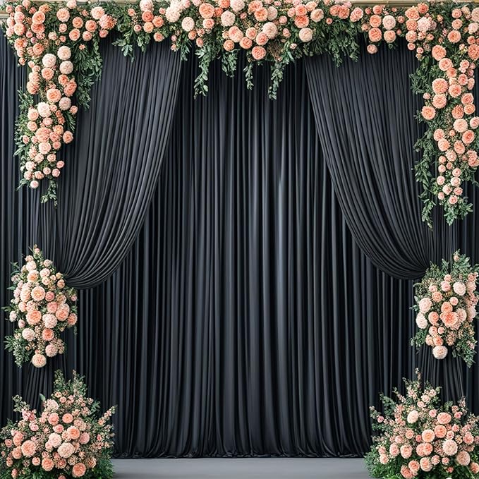 10x10ft Wrinkle Free Black Backdrop Curtain - Image 6