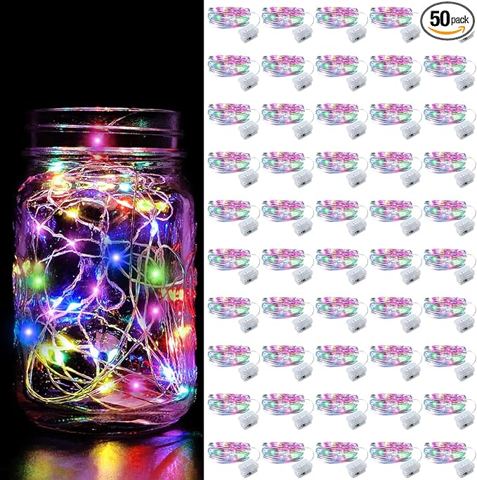 Aogist 50 Pack Fairy Lights 3 Modes 7ft 20 LED Waterproof, Battery Operated by Aogist