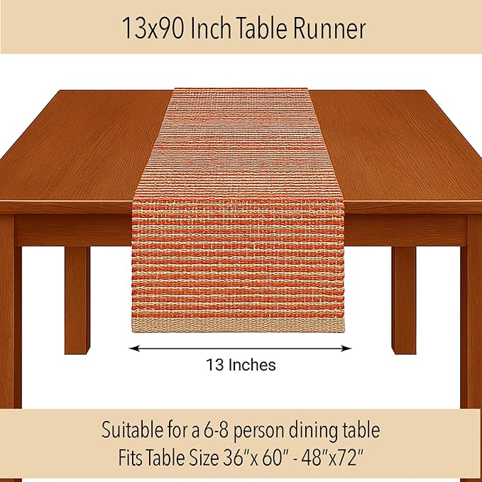 Chardin home Natural Jute Table Runner 13x90 Inch – Vintage Boho Rustic Table - Image 4