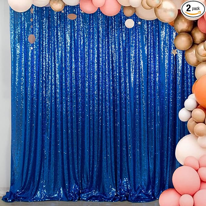 ShinyBeauty Blue Sequin-Backdrop Curtain by ShinyBeauty