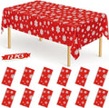 QZYL 12 Pack Christmas Table Cloths, Snowflakes Disposable Tablecloth Xmas by QZYL