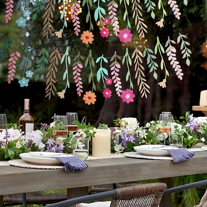 2PCS Flower Party Banner Wildflower Party Decorations Double-Sided Waterproof - Image 4