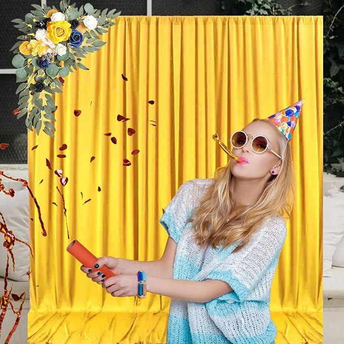 10 x 7 Feet Yellow Backdrop Curtain - Image 5