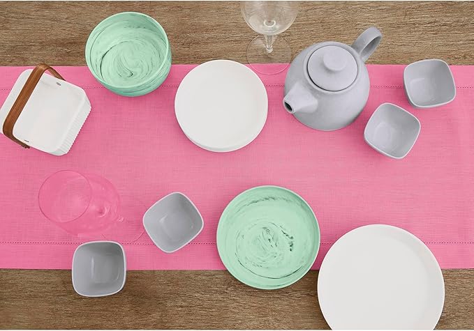 Solino Home Linen Flamingo Pink Table Runner 132 Inches Long - Image 3