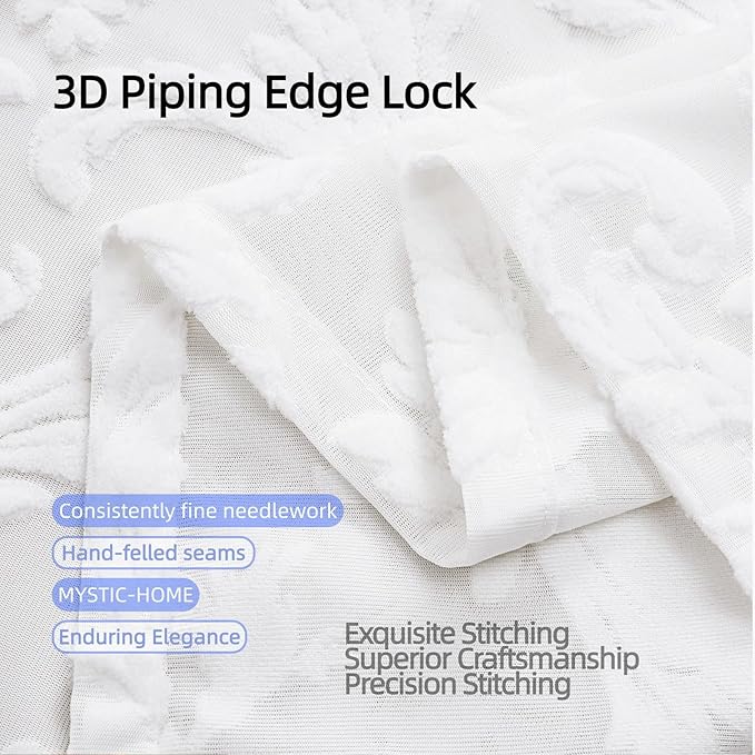 Curtains Sheer White Curtain Panels Boho Farmhouse Drapes - Image 5