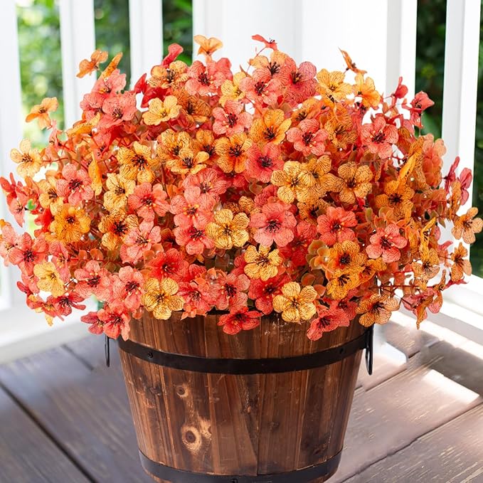 HyeFlora Artificial Fall Flowers Faux Mums - Image 6