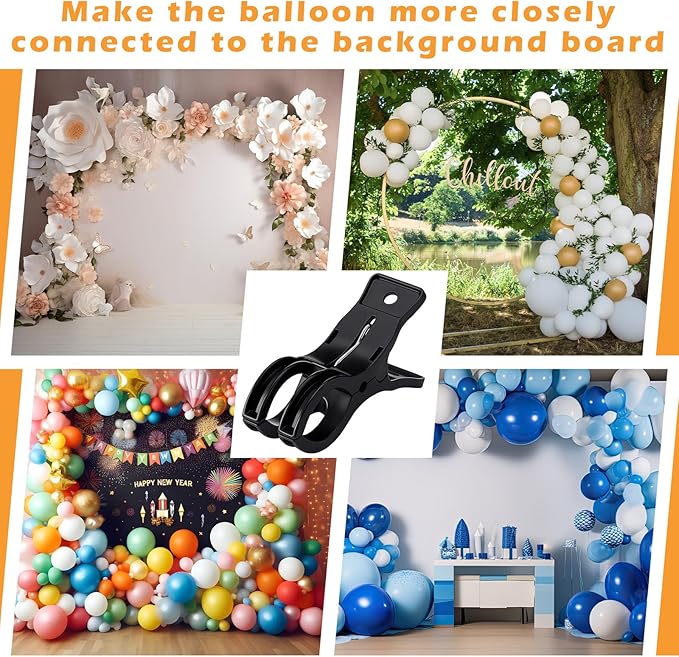 LemonRoad 10 Pack Large Balloon Arch Clips Plastic Transparent Backdrop Spring - Image 8