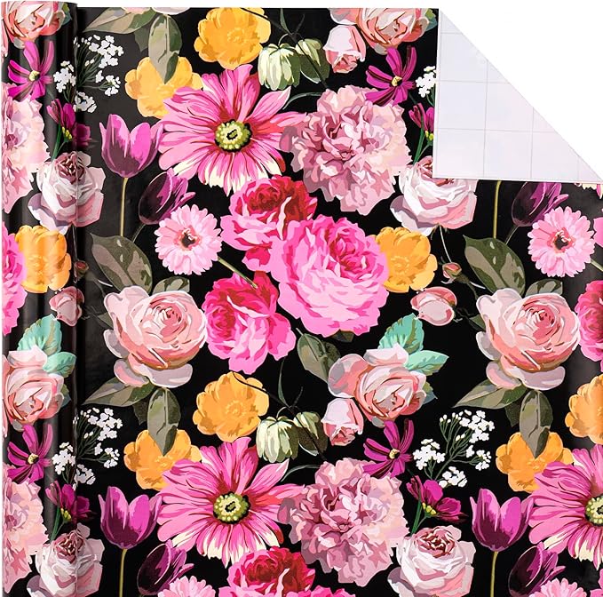 WRAPAHOLIC 30 Inch Jumbo Reversible Floral Wrapping Paper - Image 2