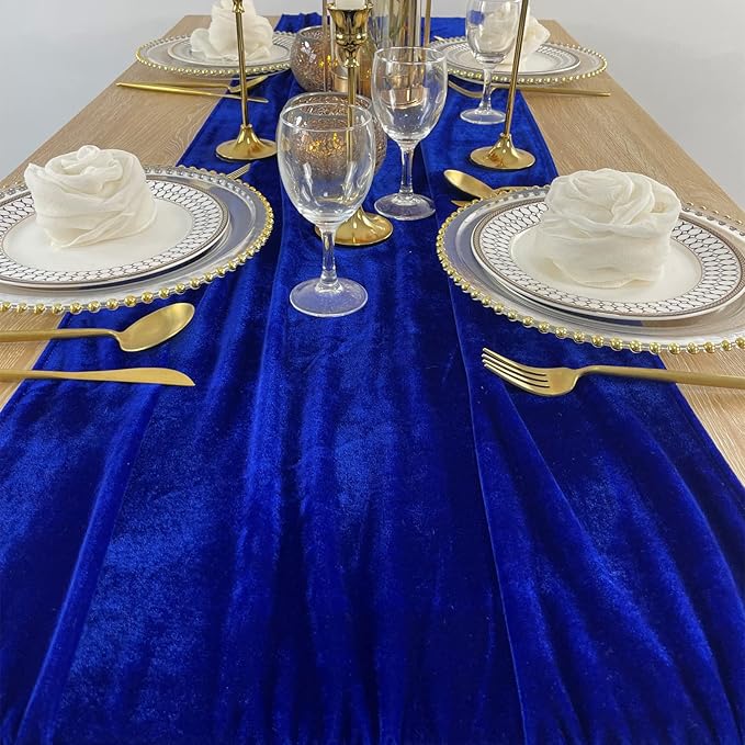 Luxurious Velvet Table Runner, 10ft Wedding Reception Decorations, 20x120inch - Image 4