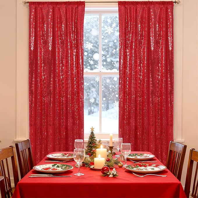 SquarePie Sequin Backdrop Curtain Non-Transparent Sparkly Background - Image 6