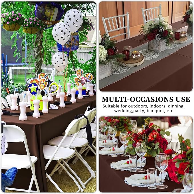 8 Pack Brown Table Cloth 60 x 126 Inch Rectangular Tablecloths - Image 6
