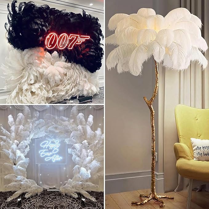 Larryhot White Large Ostrich Feathers - Image 6