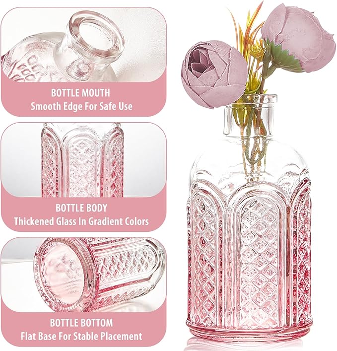 Glass Bud Vase Set of 12, Small Flower Vases in Bulk, Wedding Decoration - Image 3
