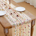 JIALE Champagne Floral Table Runner, Embroidery Daisy Seasonal Table Decorations by JIALE