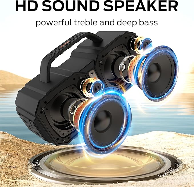 BUGANI Shock Bluetooth Speaker, Portable Bluetooth 5.3, Waterproof Design - Image 3