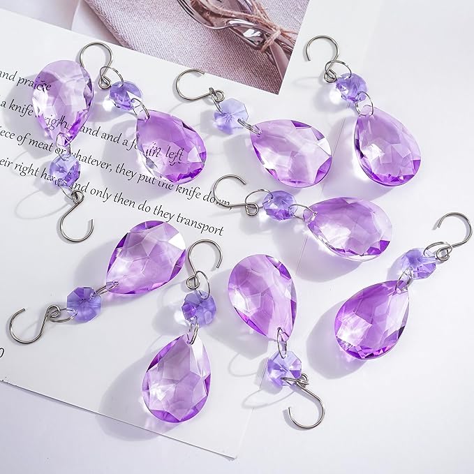 H&D HYALINE & DORA 3Inch Crystal Suncatcher Bauhinia Prisms Pendants 10Pcs - Image 4