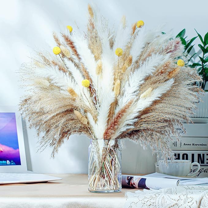 100PCS Natural Dried Pampas Grass Decor - Image 2
