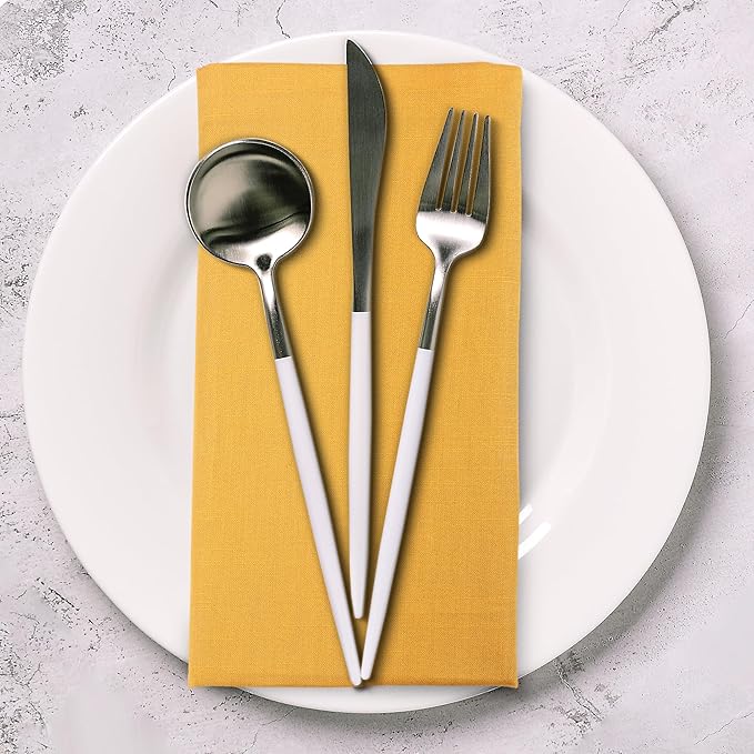 Urban Villa Cloth Napkins 100% Cotton Slub Absorbent Dinner Napkins Oversized - Image 7