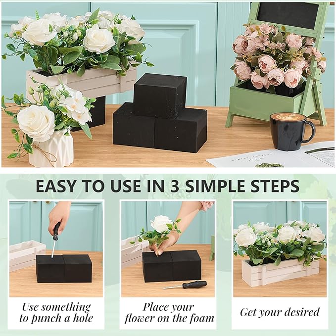 Lallisa 8 Pcs Reusable Floral Foam Blocks Water Weather Resistant Dry Floral - Image 3