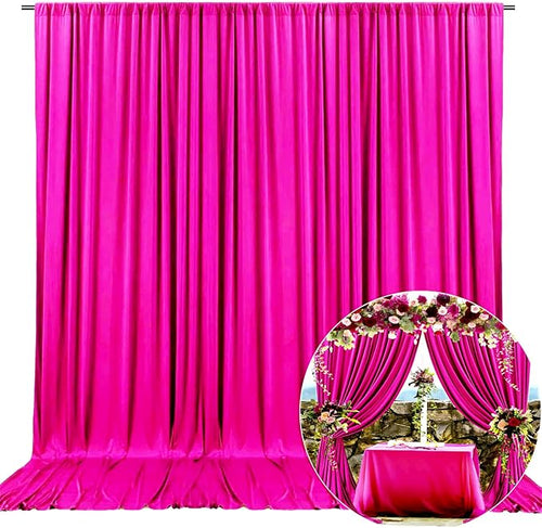 10 x 10 Feet Rose Red Backdrop Curtain by ZEBMOON