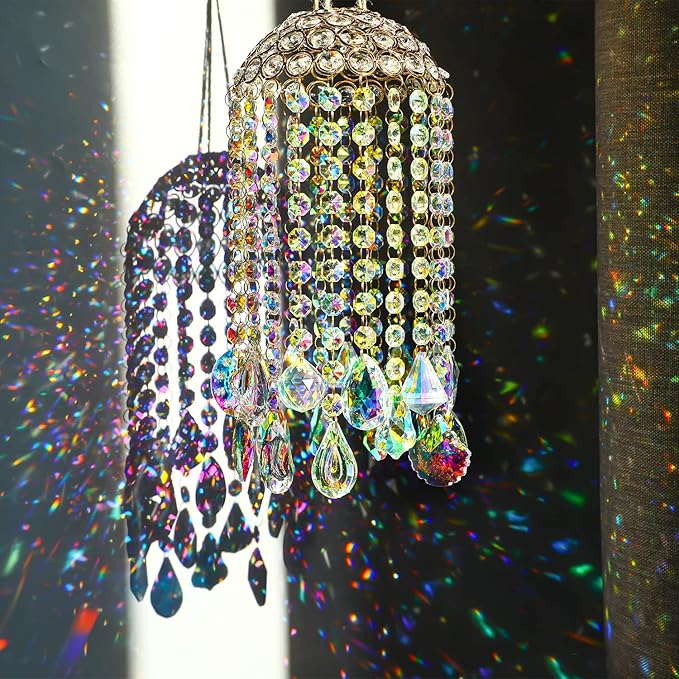 Crystal Chandelier Wind Chimes Suncatcher Pendant, Aurora Light Catcher - Image 8