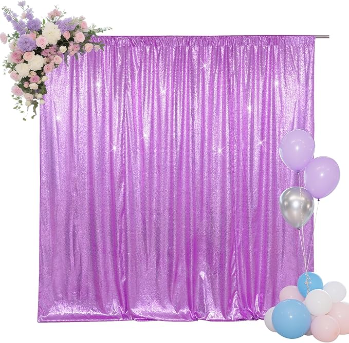 SquarePie Sequin Backdrop Less Transparent Background Sparkly Curtain by SquarePie